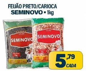 Dom Atacadista Feijao Preto/ Carioca Seminovo 1kg oferta