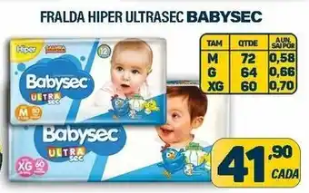Dom Atacadista Fralda Hiper Ultrasec Babysec oferta