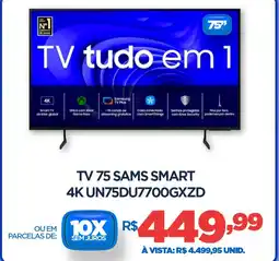 DB Supermercados Tv 75 sams smart 4K UN75DU7700GXZD oferta