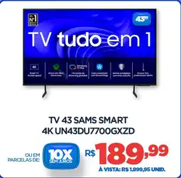 DB Supermercados Tv 43 sams smart 4K UN43DU7700GXZD oferta
