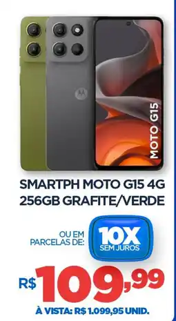 DB Supermercados Smartph moto g15 4g 256gb grafite/verde oferta
