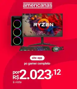 Lojas Americanas pc gamer completo oferta