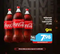 Supermercados Big Compra Refrigerante Coca-Cola Tradicional Pet cada oferta
