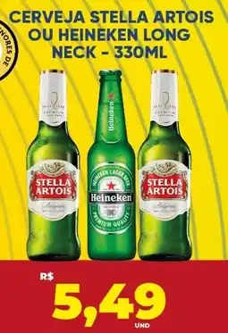 Tatico Cerveja stella artois ou heineken long neck oferta
