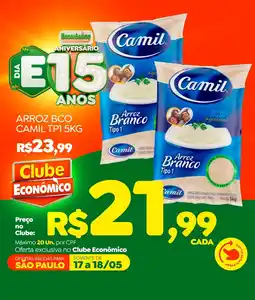Econômico Atacadão Arroz bco camil tp1 oferta