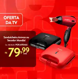 Le Biscuit Sanduicheira Amvox ou Secador Mondial oferta