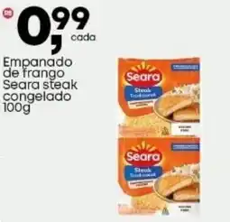 Frangolândia Empanado de frango Seara steak congelado oferta