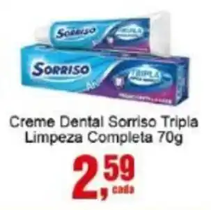 Negreiros Creme Dental Sorriso Tripla Limpeza Completa oferta