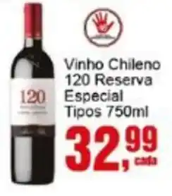 Negreiros Vinho Chileno 120 Especial Tipos oferta