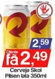 Supermercados Gricki Cerveja Skol Pilsen lata 350ml oferta