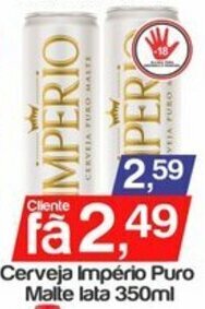Supermercados Gricki Cerveja Imperio Puro Malte lata 350ml oferta