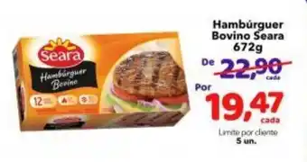 Lopes Supermercados Hamburguer Bovino Seara 672g oferta