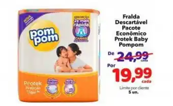 Fralda Descartavel Pacote Economico Protek baby Pompom