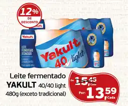 Cometa Supermercados Leite fermentado YAKULT 40/40 light oferta