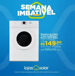 Lojas Solar Secadora de roupas HealthGuard Branca 220V Midea oferta