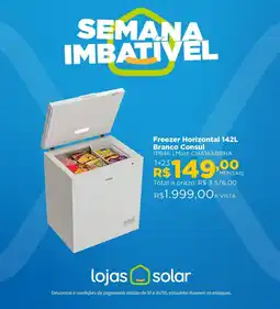 Lojas Solar Freezer Horizontal Branco Consul oferta