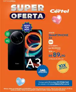 Lojas Certel Smartphone A3 oferta