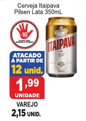 Calvo Atacadista Cerveja Itaipava Pilsen Lata 350ml oferta