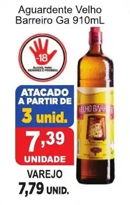 Calvo Atacadista Aguardente Velho Barreiro Ga 910ml oferta
