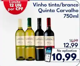 Supermercados Baklizi Vinho tinto/branco Quinta Carvalho oferta