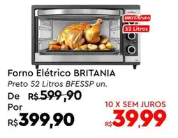 Komprao Atacadista Forno Elétrico BRITANIA Preto 52 Litros BFESSP un. oferta