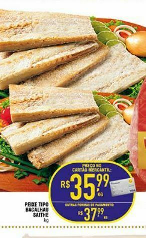 Mercantil Rodrigues Peixe tipo bacalhau saithe oferta