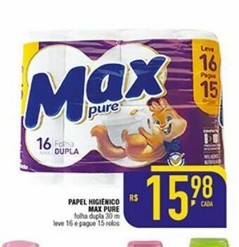 Papel higiênico max pure