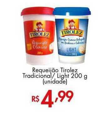 Supermercados Imperatriz Requeijão Tirolez Tradicional Light oferta