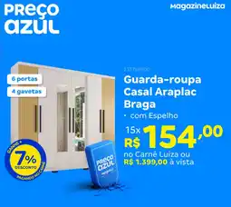 Guarda-roupa Casal Araplac Braga com Espelho
