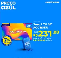Magalu Smart TV 50" AOC ROKU oferta