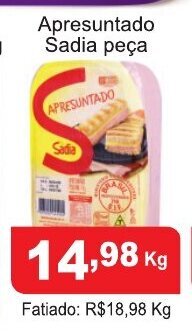 Calvo Atacadista Apresuntado Sadia peca 1kg oferta