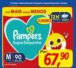 Supermercados Guanabara Fraldas Descartáveis Pampers SuperSequinha Jumbo oferta