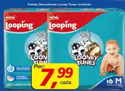 Supermercados Guanabara Fraldas Descartáveis Looney Tunes Jumbinho oferta
