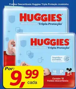 Supermercados Guanabara Fraldas Descartáveis Huggies Tripla Proteção Jumbinho oferta