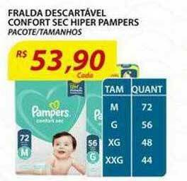 Assaí Atacadista Fralda Descartável Confort Sec Hiper Pampers oferta