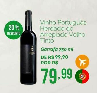 Oba Hortifruti Vinho Português Herdade Do Arrepiado Velho Tinto 20% Desconto oferta