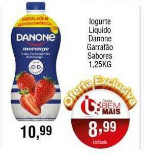 Supermercado Bem Barato Iogurte Liquido Danone Garrafão Sabores oferta