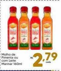 Rede uniforça Molho De Pimenta Ou Com Leite Marinar oferta