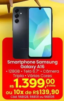 Supermercados Mateus Smartphone Samsung Galaxy A16 oferta