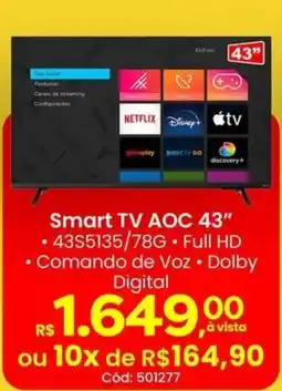 Supermercados Mateus Smart TV AOC 43" oferta