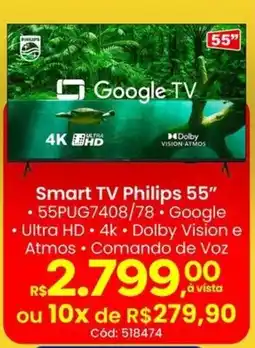 Supermercados Mateus Smart TV Philips 55" oferta