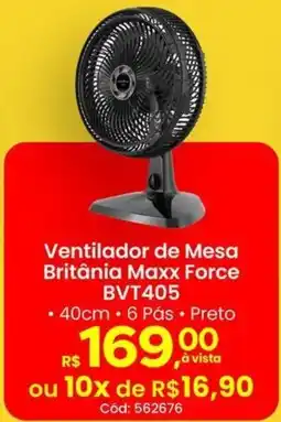 Supermercados Mateus Ventilador de Mesa Britânia Maxx Force BVT405 oferta
