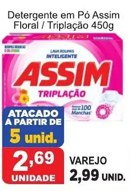 Calvo Atacadista Detergente em po Assim Floral / Triplacao 450g oferta