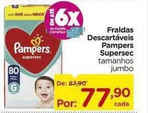 Carrefour Fraldas Descartáveis Pampers Supersec oferta