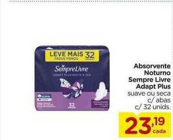 Carrefour Absorvente Noturno Sempre Livre Adapt Plus oferta