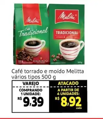 Extra Supermercado Cafe Torrado e Moida Melitta varios tipos 500g oferta