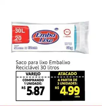 Extra Supermercado Saco para lixo Embalixo Reciclavel 30L oferta