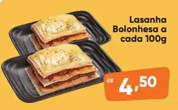 Supermercados Pague Menos Lasanha Bolonhesa a cada oferta