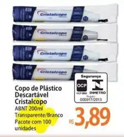 Atacadão Copo de Plástico Descartável Cristalcopo oferta