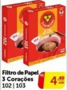 Filtro de Papel 90 3 Corações